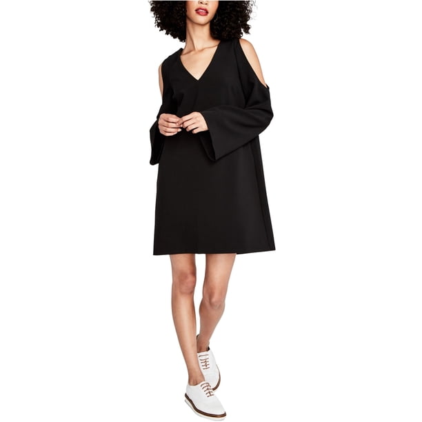 Rachel Roy Vestido tipo túnica con hombros descubiertos para mujer, negro, extra pequeño