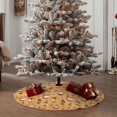 thumbnail image 4 of Xecao Cute Autumn With Gnomes Pattern Christmas Tree Skirt Round Xmas Tree Mat Base Cover for Holiday Home Decorations-30", 4 of 6