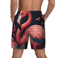 thumbnail image 2 of Lsque Mens Swim Trunks Colorful Floral Flamingo Pattern - Bathing Suit Compression Liner - Beach Swim Shorts Swimwear - (S-3XL) - Stretch Quick Dry -X-Large, 2 of 9