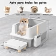 thumbnail image 3 of Caja de Arena Acero Inoxidable con Tapa Grande Autolimpiable para Gato, 3 of 7