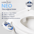 thumbnail image 2 of LUXE Bidet NEO 320 - Hot and Cold Water, Self-Cleaning, Dual Nozzle, Non-Electric Bidet Attachment for Toilet Seat, Adjustable Water Pressure, Rear and Feminine Wash, Lever Control (Blue), 2 of 10