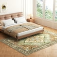 thumbnail image 6 of Washable Area Rug for Living Room, Curtilage 6'x9' Floral Vintage Green Indoor Rug, Low Pile & Stain Resistant Carpet for Bedroom, Office, Dining Room, 6 of 10