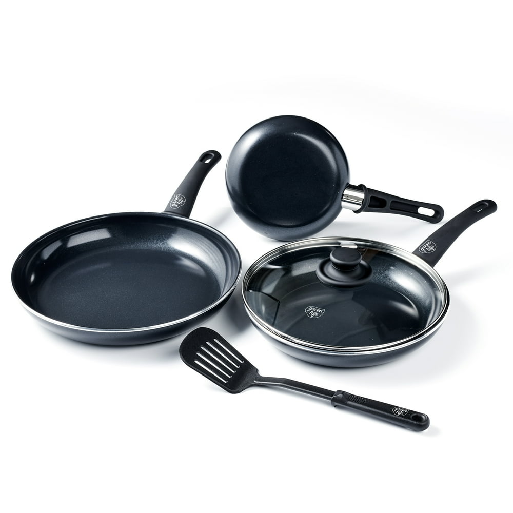 GreenLife Diamond Cookware Set, 5Piece, Black