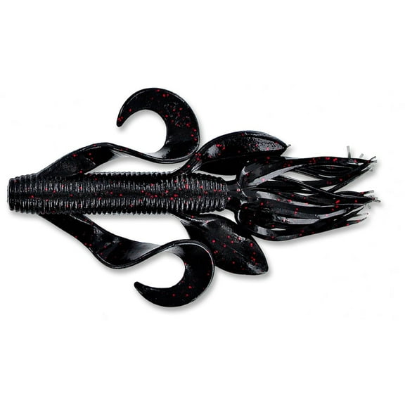 Yamamoto Baits Kreature Soft Bait, 7, 4in, Black with Small Red