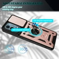 thumbnail image 6 of Dteck Case for OnePlus Nord N200 5G,Hybrid Metal Rotating Ring Kickstand Holder Magnetic Bumper Armor Heavy Duty Shockproof Case Camera Lens Slide Protection Cover,Rosegold, 6 of 10