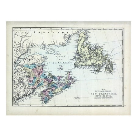 1873, Newfoundland, New Brunswick, Nova Scotia, Cape Breton, Prince Edward Island Print Wall