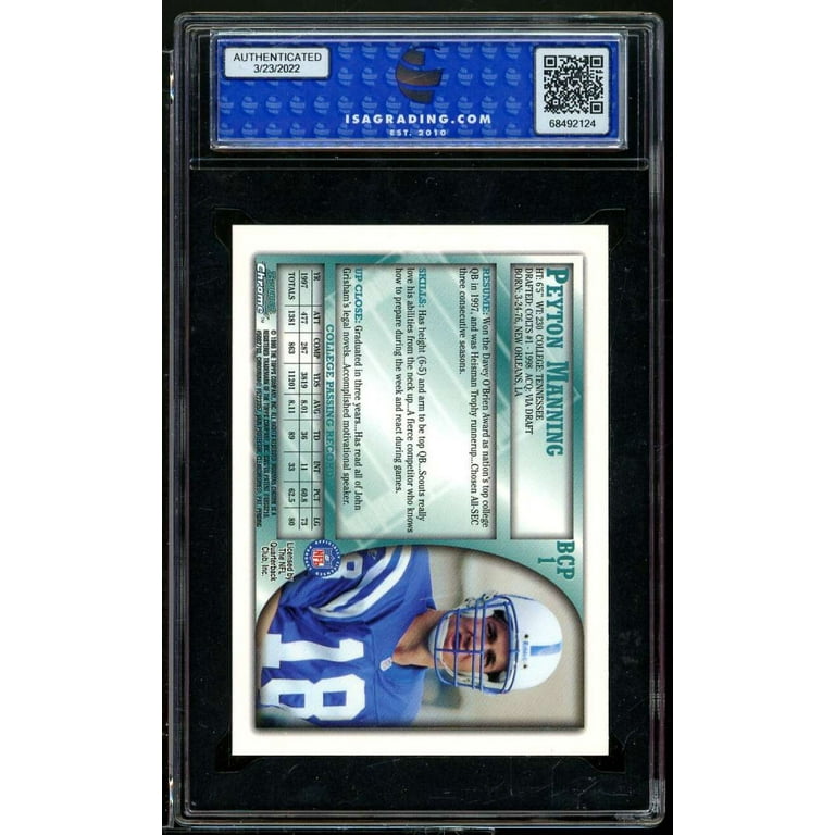 Peyton Manning Rookie Card 1998 Bowman Chrome Preview #BCP1 Peyton Manning Rookie Card 1998 Bowman Chrome Preview #BCP1