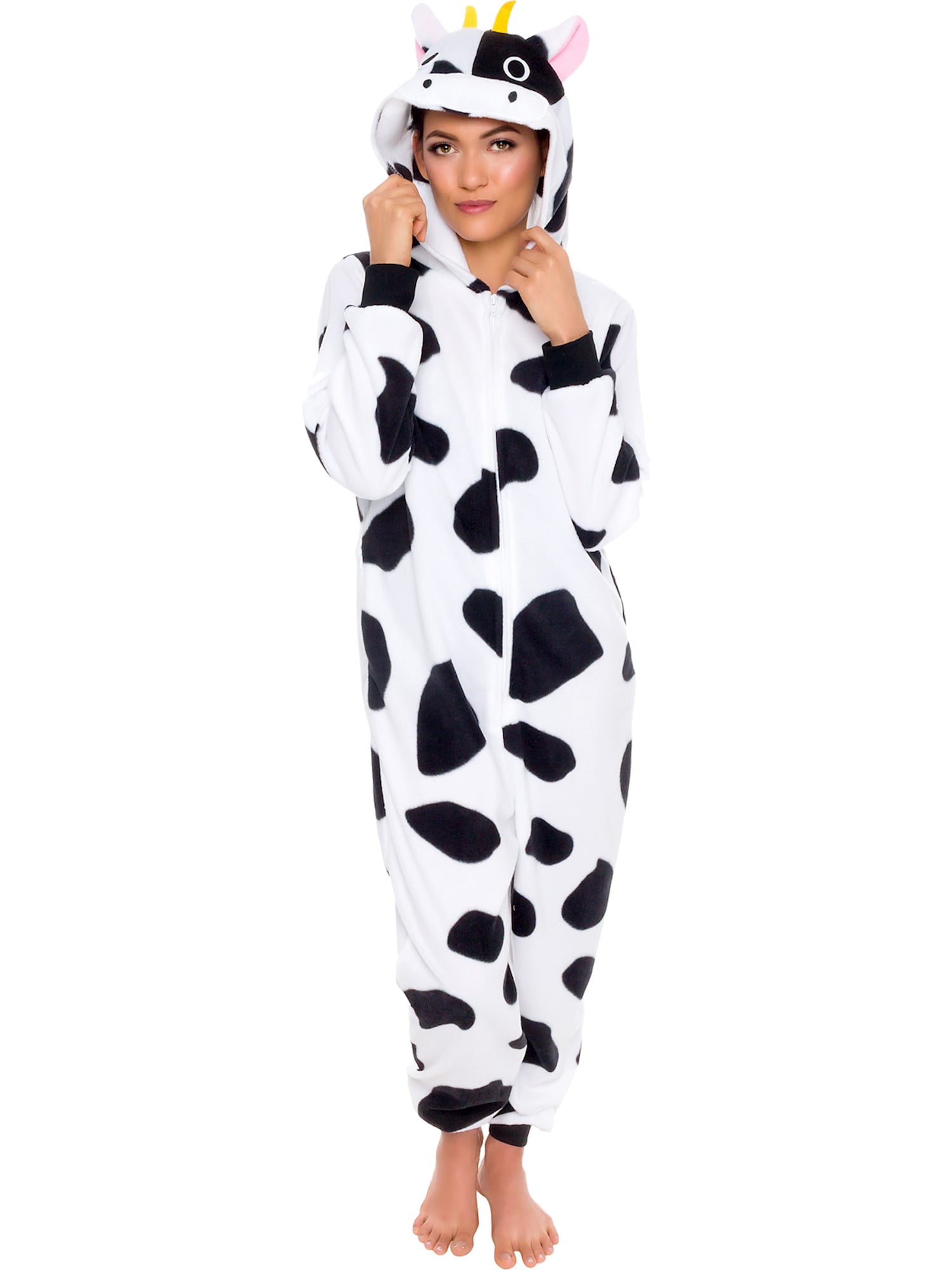 Silver Lilly Slim Fit Animal Pajamas Adult One Piece Cosplay Cow Costume