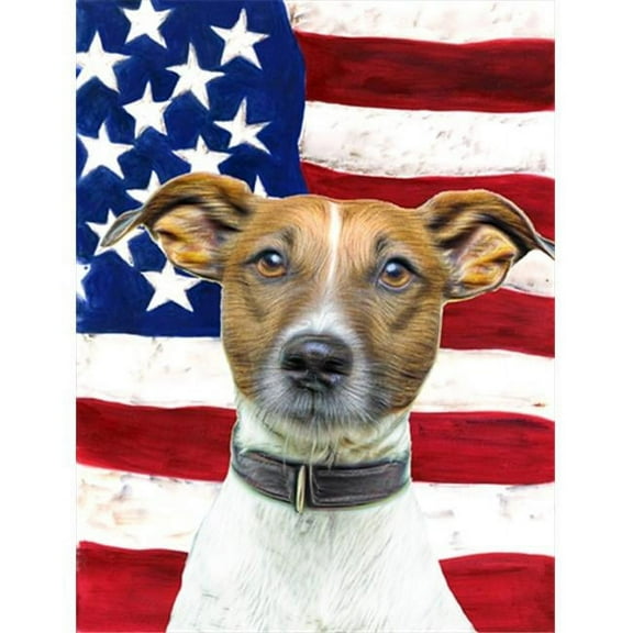 USA American Flag with Jack Russell Terrier Flag Canvas House Size