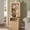 Natural Oak, variant on Tall Nightstand Side Table with Drawers & Open Shelf,with Charging Station,Wooden Bedside End Table for Bedroom Living Room,Metal Handle, Modern Fluted Finish,Natural Oak