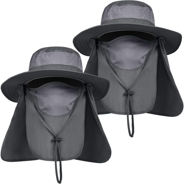 IYEBRAO Sombrero para el sol para hombre al aire libre con solapa para el cuello y la cara Protección UV Sombrero de pesca de ala ancha para senderismo Safari Jardinería UPF 50+