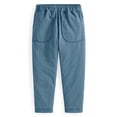 thumbnail image 2 of Oiangi Boys Girls Cotton Pants Elastic Waist Lightweight Trousers Casual Rolled Up School Uniform with Pockets Light Blue 10 Years, 2 of 9