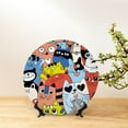 thumbnail image 6 of Picia Funny Cats Pattern Bone China Decorative Plate – Wall Decor with Stand and Adhesive, Elegant Ornament for Living Room, Office, or Entryway-7in, 6 of 6