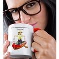 thumbnail image 2 of 3drose, Female Fisherman in a Boat with Fish, 15oz Two-tone Red Mug, 2 of 6
