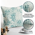 thumbnail image 4 of Teal Flower Pillow Covers 20x20 Set of 2 Summer Dahlia Floral Modern Geometric Floral Cream Outdoor Decorative Throw Pillows Farmhouse Pillowcases Linen Cushion Case Decor for Home Sofa Couch Bed, 4 of 6
