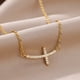 thumbnail image 3 of Collar de Cruz gótica para mujer, cadena de acero inoxidable de Color dorado, joyería de diseñador de lujo, regalo de Navidad, Envío Gratis, 3 of 4