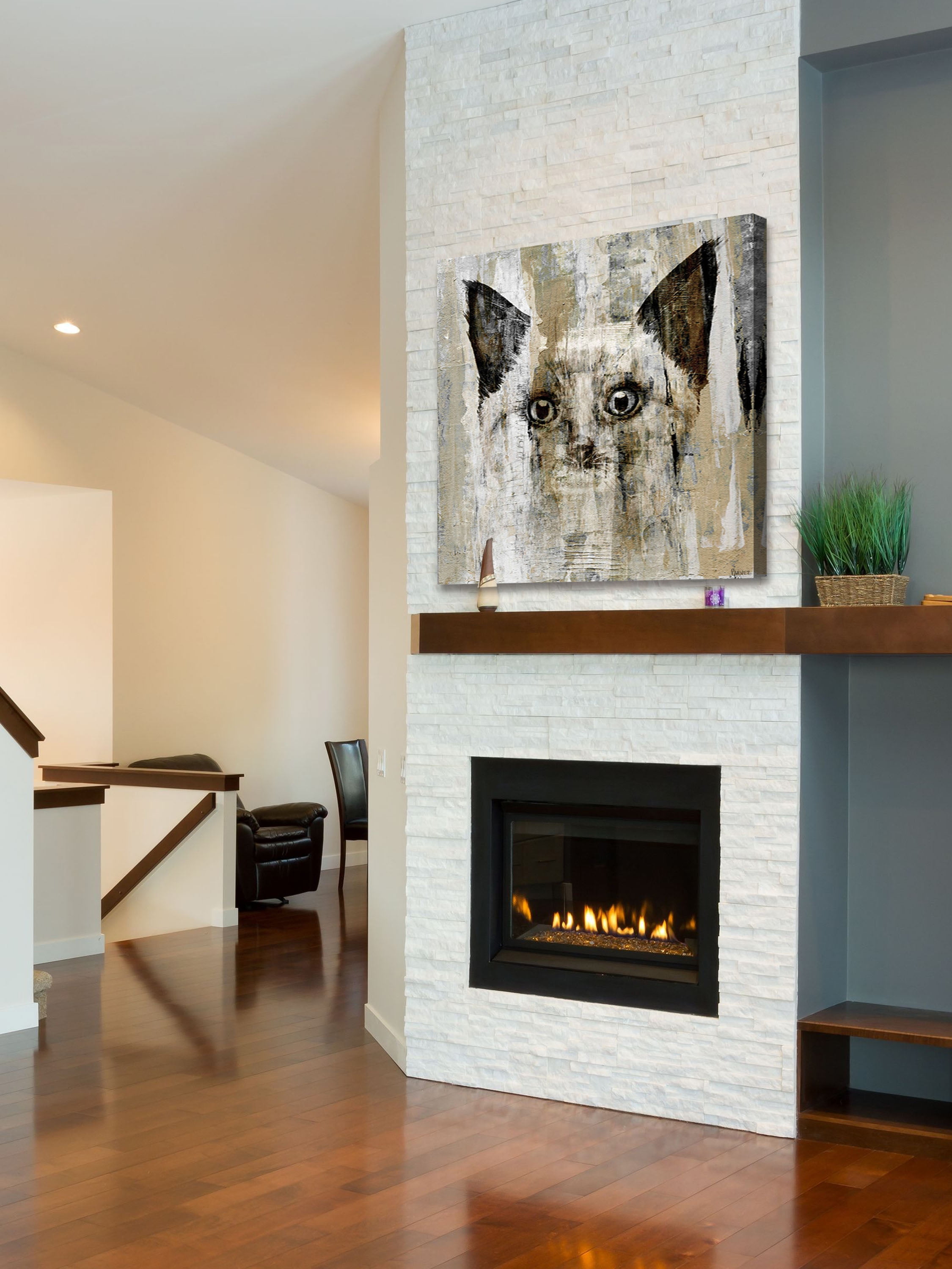 "Brown-Eyed Cat" Painting Print on Wrapped Canvas