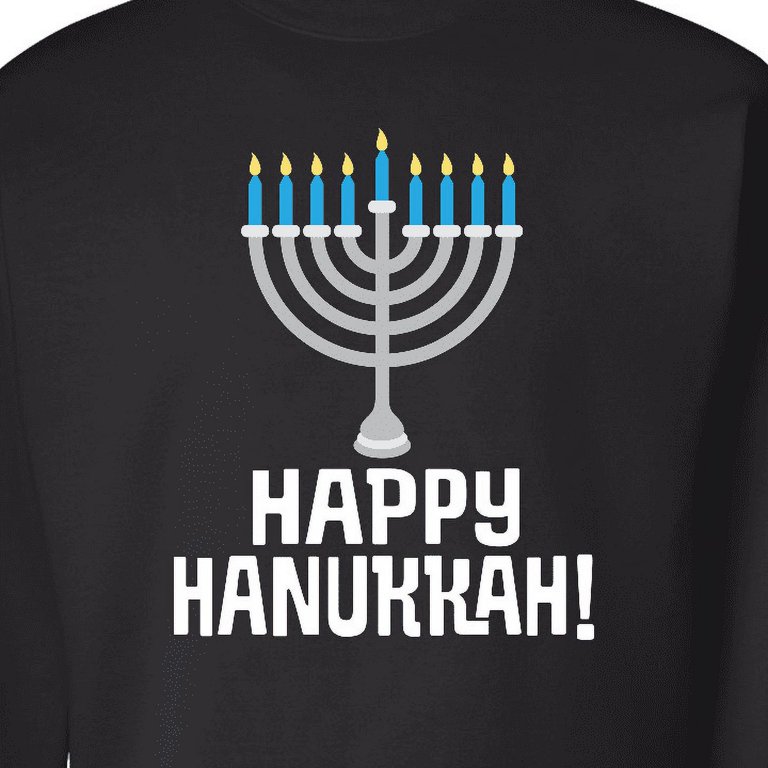 Happy Hanukkah Menorah Adult Sweatshirt photo 3