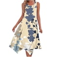 thumbnail image 2 of Teissuly Women's Casual Summer Dress Sleeveless Sundress Hankerchief Hem Maxi Tank Dresses Beach Dress With Pockets, 2 of 5