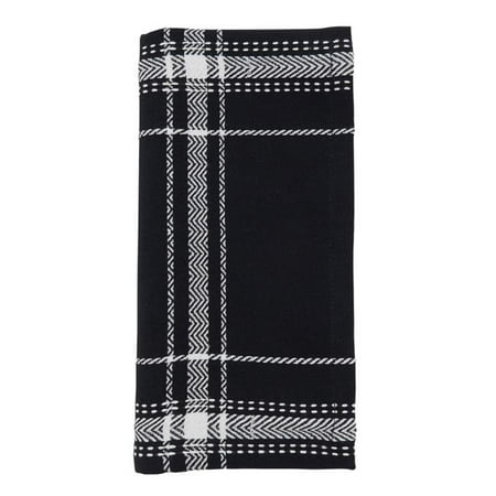 

SARO 399.BK20S Plaid Design Cotton Dinner Napkins - Set of 4