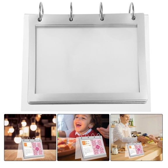 POPETPOP Clear Acrylic Menu Holder Stand with Multi Page Flip and Stable Tabletop Design