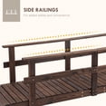 thumbnail image 4 of CoSoTower 7' Wooden Garden Bridge with Safety Rails, Backyard Footbridge for Ponds, Creeks, Streams, Stained Finish, 4 of 9
