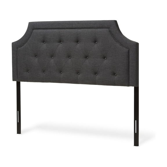 HomeStock Old World Opulence Headboard - Adjustable Wood Post, Adds Elegance to Your Bedroom, Butten Tufted Headboard-Color:Dark Gray,Size:Queen