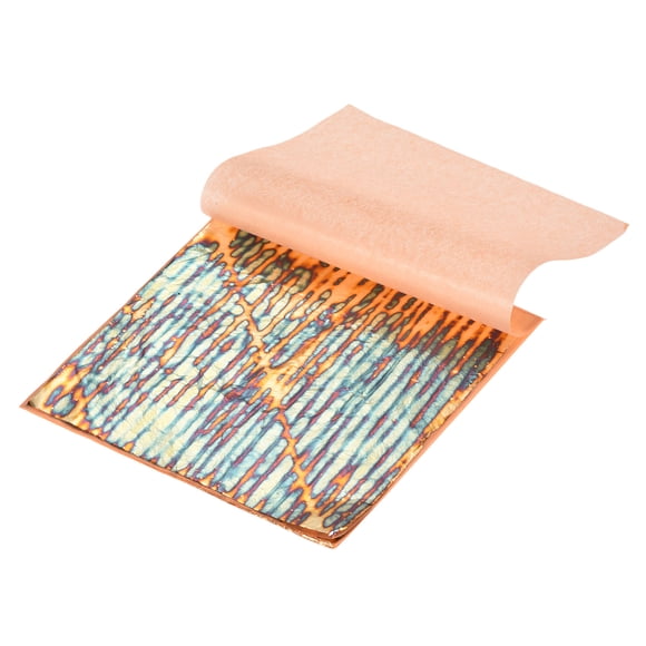 Uxcell 25 Pcs Hojas de Oro 5.5" x 5.5" Hojas de Oro Imitación con Patrón para Manualidades, Marcos de Fotos, Uñas y Decoración de Artes DIY, Coral de Cobre
