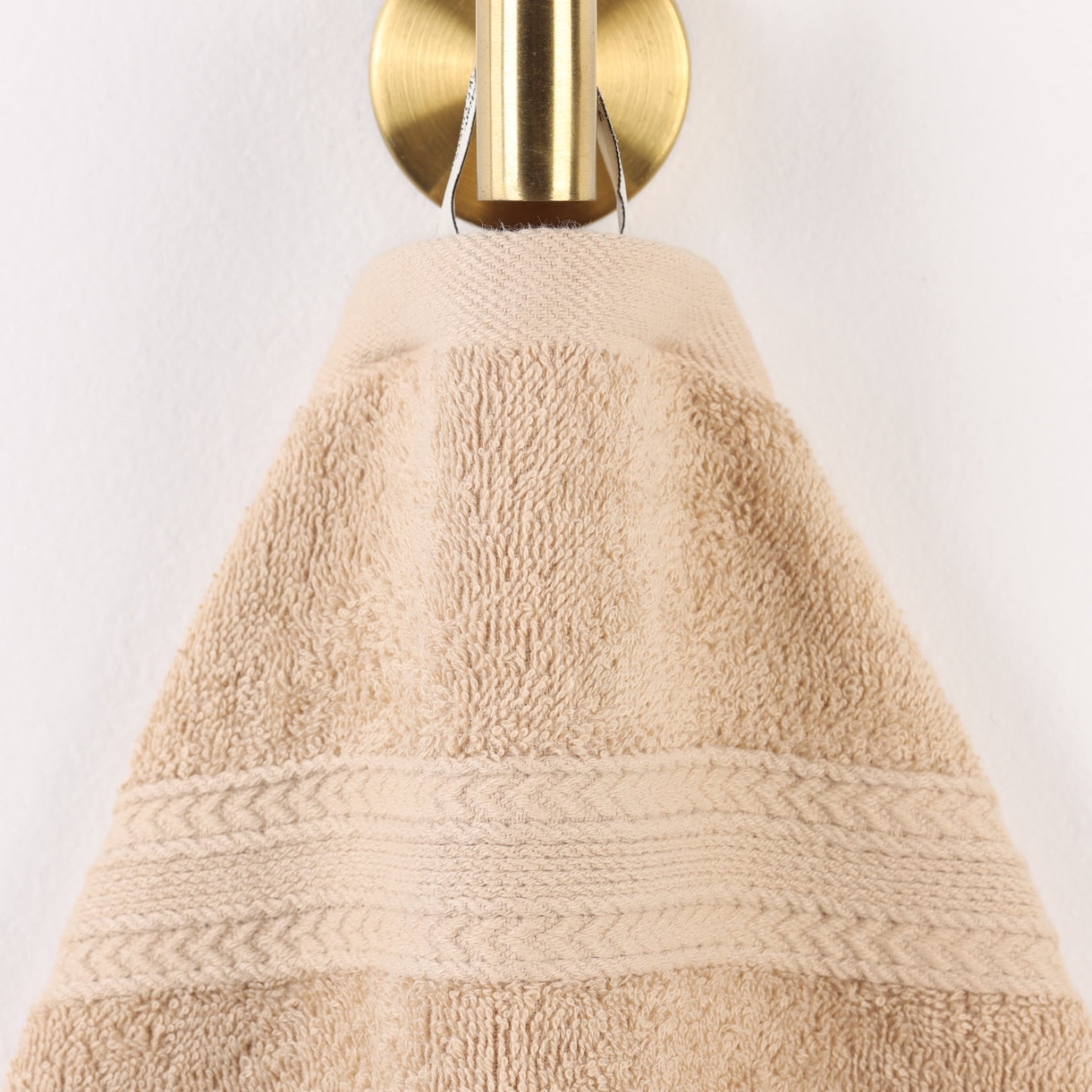 Superior Eco-Friendly Cotton Solid 6-Piece, Camel, Towel Set