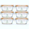 Sage Spoonfuls Tough Glass Baby Food Storage Containers, 6-Pack (4oz) Borosilicate Glass Baby Food Storage Containers With Snap-On Lids, Leakproof Baby Food Jars, for Infants and Babies, Freezer Safe