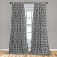 thumbnail image 5 of Ambesonne Art Deco Curtains, Echeloned Quadrats, Pair of 28"x63", Charcoal Grey White, 5 of 5