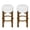 Dark Wainut+lvory, variant on Rubberwood Bar Stools Set Of 2 With Padded Seat Reinforced Support Ring For Kitchen Island Home Bar Counter