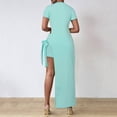 thumbnail image 4 of asddcavvf Tank Tops Women Tied Detail Slit Asymmetrical Top & Shorts Set, 4 of 4