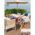 thumbnail image 5 of Outdoor Tablecloth with Umbrella Hole for Patio/Picnic/Party/Camping, 4th of July Waterproof Table Cloth Rectangle Table Cover Washable, Red Blue Independence Day Floral Star Rustic (60"x 84"), 5 of 9