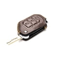 thumbnail image 3 of Vitodeco Genuine Leather Flip Key Fob Case Cover Protector Compatible for Jeep Wrangler, Gladiator (2018 - 2026 Models)  (3-Button, Black/Red), 3 of 5