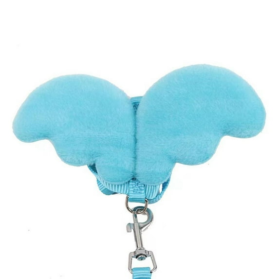 Comfortable Wear 1 Pcs Wing Pattern Vest Chest Strap Pet Decor Polyester Angel Wing Harness Hamster Clothes Duck Harness Puppy Leashes BLUE M