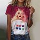 thumbnail image 3 of Camisetas con estampado de personajes de dibujos animados para mujer, ropa Harajuku Vintage de manga corta, cuello redondo, Top divertido, ropa femenina de gran tamaño, 3 of 5
