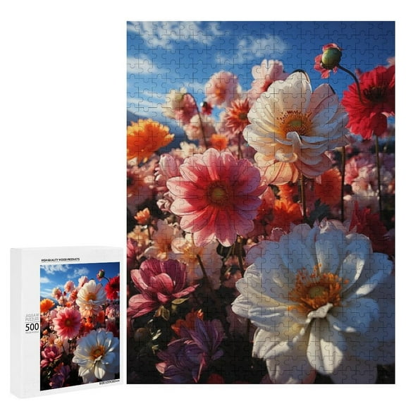 Beautiful Flower Garden Puzzle, 500 Pieces for Adults, Vibrant Spring Floral Jigsaw, Perfect for Game Nights
