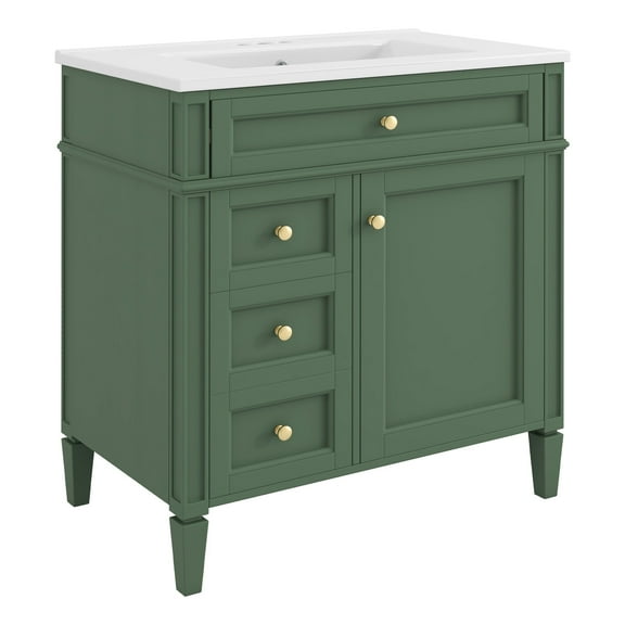 30-Inch Bathroom Vanity with Top Sink, Modern Storage Cabinet