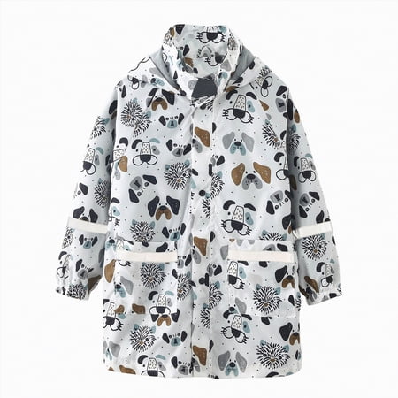 Kpoplk Rain Coats For Girls Boys 2-11 Years Old Kids Lightweight Outdoor Play Rain Wear With Panda Prints Waterproof Raincoat Size 2-3 Years White