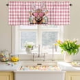 thumbnail image 4 of Valances for Windows Easter Rabbit Cow Egg Carrot Rod Pocket Short Curtain for Bathroom Living Room Bedroom Spring Farmhouse Animal Pink Plaid 1 Panel 42x12in, 4 of 9