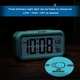 thumbnail image 5 of PEAKEEP Smart Night Light Digital Alarm Clock with Indoor Temperature, Battery Operated Desk Small Clock (Blue), 5 of 7