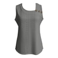 thumbnail image 5 of Bainana Women T Shirt Solid Color Sleeveless Crew Neck Basic Tee Comfortable Loose Fit Female Street Casual Wear Tops Clothes Grey Size Xl, 5 of 6