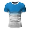 thumbnail image 4 of ZMHEGW Mens Spring Summer Casual Sports Colorblock Gradient Round Neck Pullover Short Sleeve T Shirt, 4 of 5