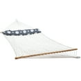 thumbnail image 1 of Sunnydaze Double Wide 2-Person Polyester Rope Hammock with Spreader Bars - 400-Pound Weight Capacity - White, 1 of 6