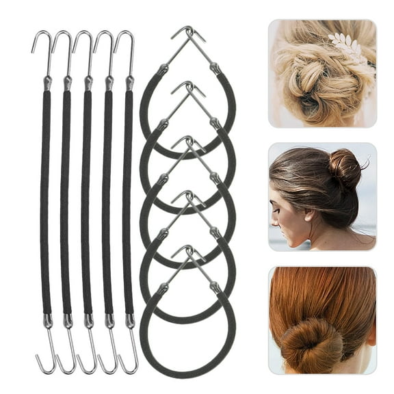 UPOUART 20Pcs Hair Bungee Ties with Hooks Assorted Colors Adjustable Elastic Bands for Updos