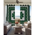 thumbnail image 3 of St Patricks Day Blackout Curtains for Bedroom, Thermal Insulated Window Treatment, Green Shamrock Farmhouse Wooden Grain Grommet Top Blackout Draperies and Drapes for Basement 27.5"x39" 2 Panels, 3 of 8
