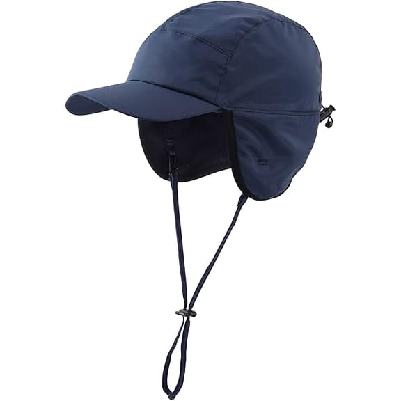 Eryueer Waterproof Men's Winter Hats with Visor Warm Fleece Lined Baseball Cap Earflaps Trooper Trapper Hat for Men