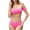 Pink, variant on Odeerbi Off Shoulder Bandeau Bikini Sets for Women High Waisted Cutout Two Piece Swimsuits New Fashion Split Swimwear Sexy Casual Beachwear Pink