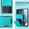 thumbnail image 6 of for Galaxy S21 Wallet Case for Men Women 4-Card Flip Cover Credit Card Holder Slot Back Pocket Dual Layer Protective Hybrid Hard Shell Bumper Armor Case for Samsung S21 6.2 Light-Blue, 6 of 14